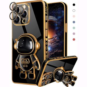 Cartoon 3D Astronaut Case iPhone 13 Pro Max Folding Bracket