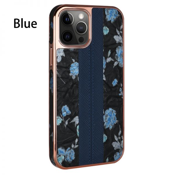 luxury blue flower iphone 12 case