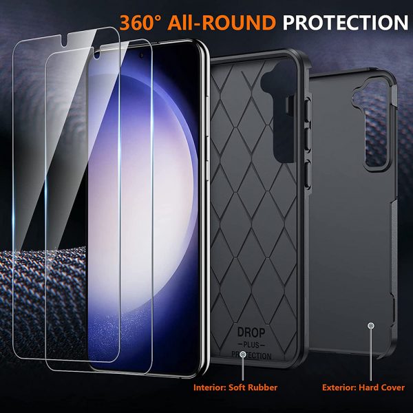 samsung s23 bumper defender case and screen protector