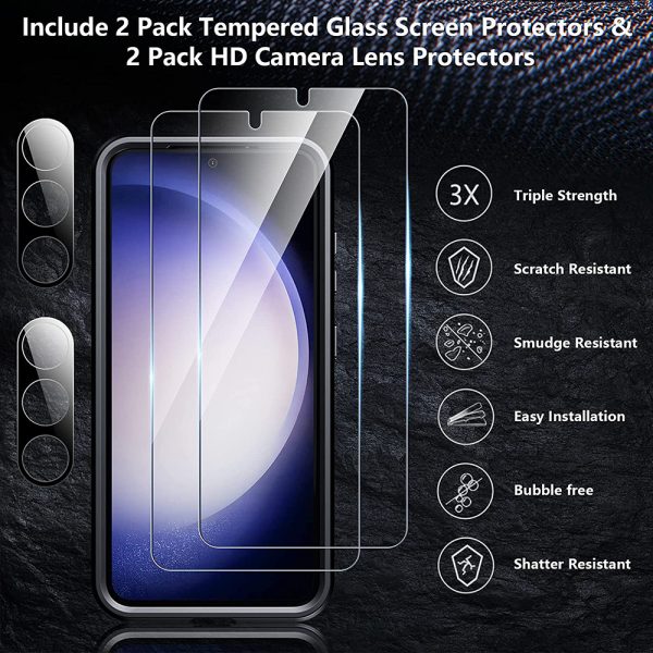 samsung s23 bumper defender case and screen protector