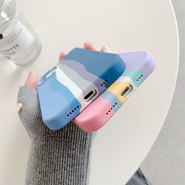 side view of rainbow iphone 13 pro case