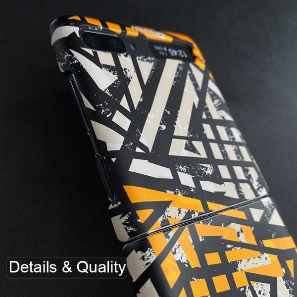 gray graffiti samsung z flip case distails display