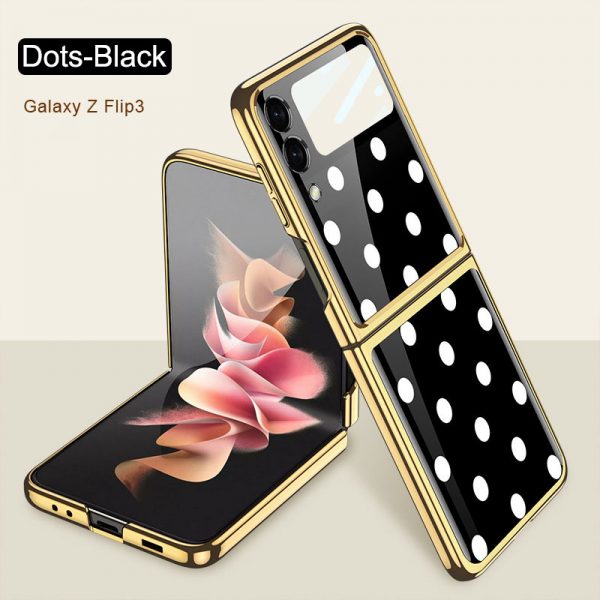 dots black galaxy z flip3 case