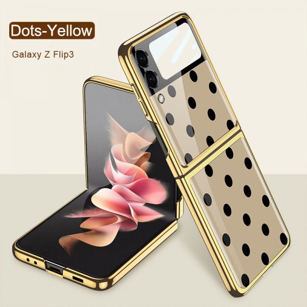 dots yellow galaxy z flip3 case