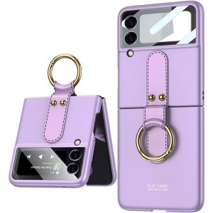 purple samsung galaxy z flip 3 case with ring