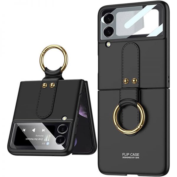 black samsung galaxy z flip 3 case with ring