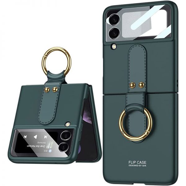 green samsung galaxy z flip 3 case with ring