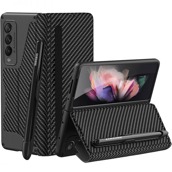 black z fold 3 case with pen holder