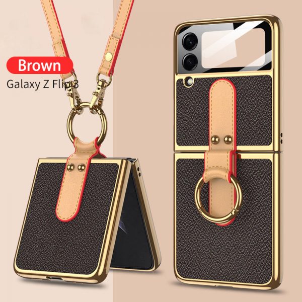 creative luxury strap samsung z flip3 case