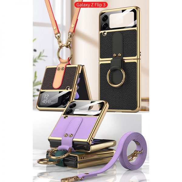 creative luxury strap samsung z flip3 case