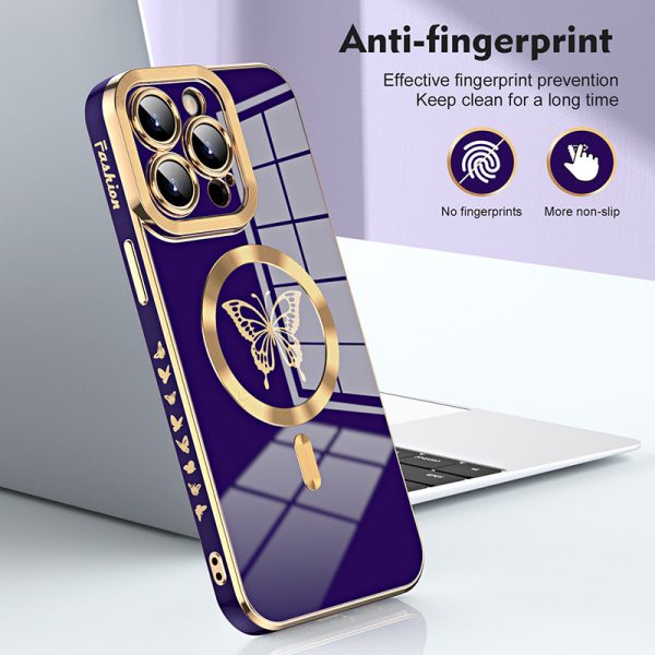 Deluxe Plated Edge Butterfly Magnetic iPhone 13 Pro Max Case