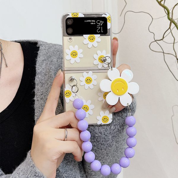 purple flower case for samsung z flip 3