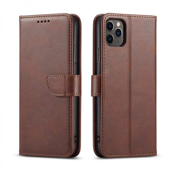 Brown New Flip Cover iPhone 14 Case with Card Holder