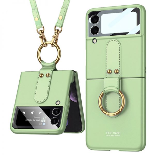 light green samsung galaxy z flip 4 case with ring