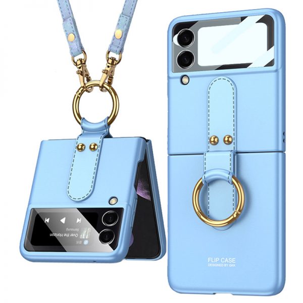 blue samsung galaxy z flip 4 case with ring