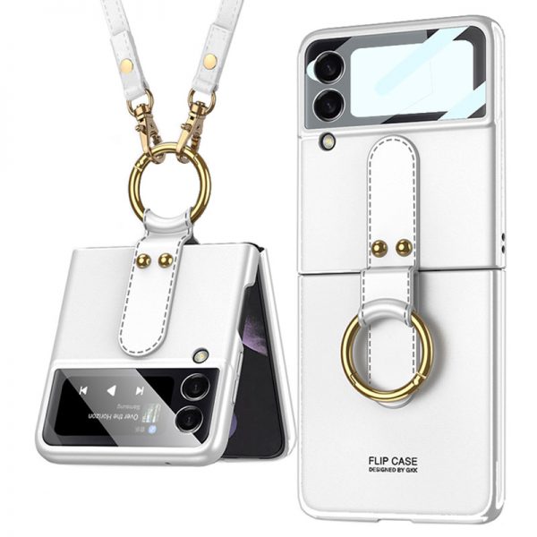 white samsung galaxy z flip 4 case with ring