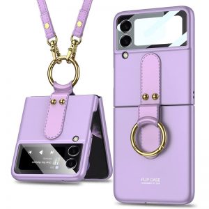 purple samsung galaxy z flip 4 case with ring