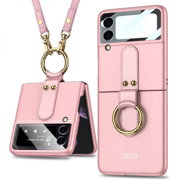 pink samsung galaxy z flip 4 case with ring