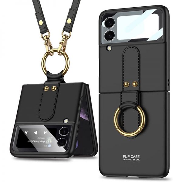 black samsung galaxy z flip 4 case with ring