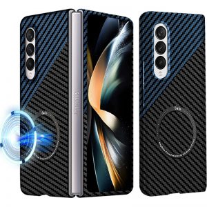 black & blue samsung fold 4 magnetic case