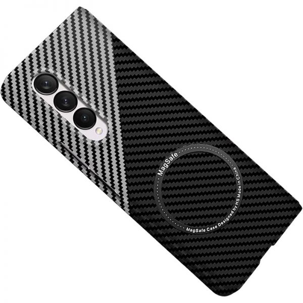 black & silver samsung fold 4 magnetic case